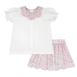 Lullaby Set Susie Scallop Skirt- Pumpkin Grove Floral
