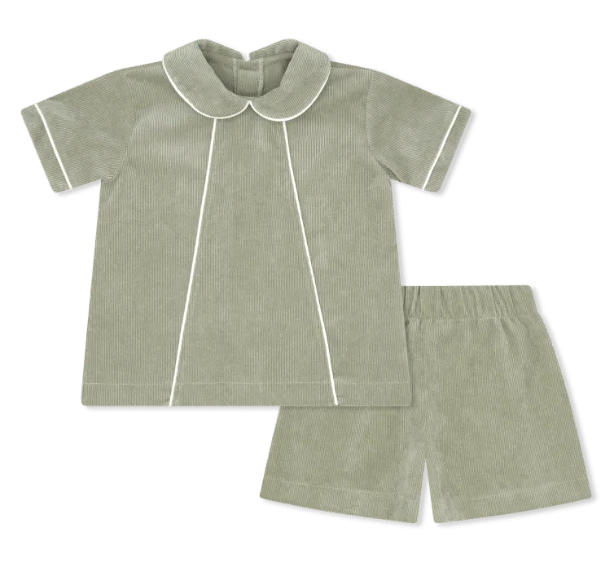 Lullaby Set Adam Short Set- Sweetgrass Corduroy