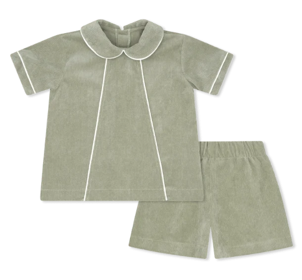 Lullaby Set Adam Short Set- Sweetgrass Corduroy