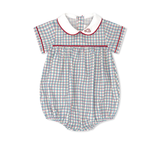 Lullaby Set Cars Covington Bubble- Primary Plaid