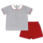 Lullaby Set Sibley Short Set- Primary Plaid 