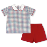 Lullaby Set Sibley Short Set- Primary Plaid 