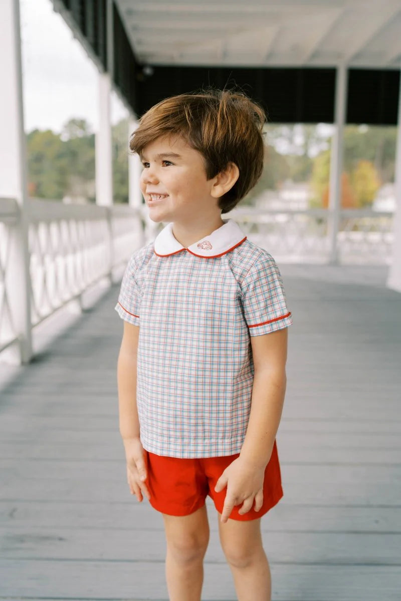 Lullaby Set Sibley Short Set- Primary Plaid 