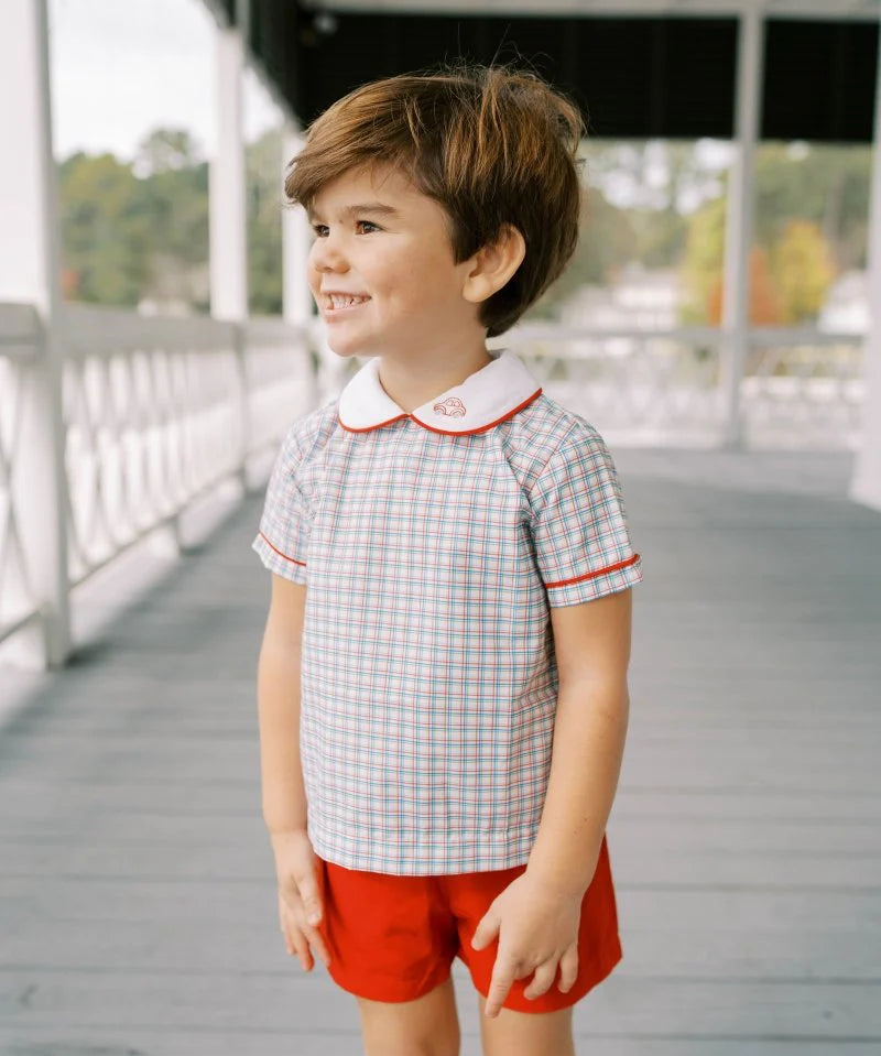 Lullaby Set Sibley Short Set- Primary Plaid 
