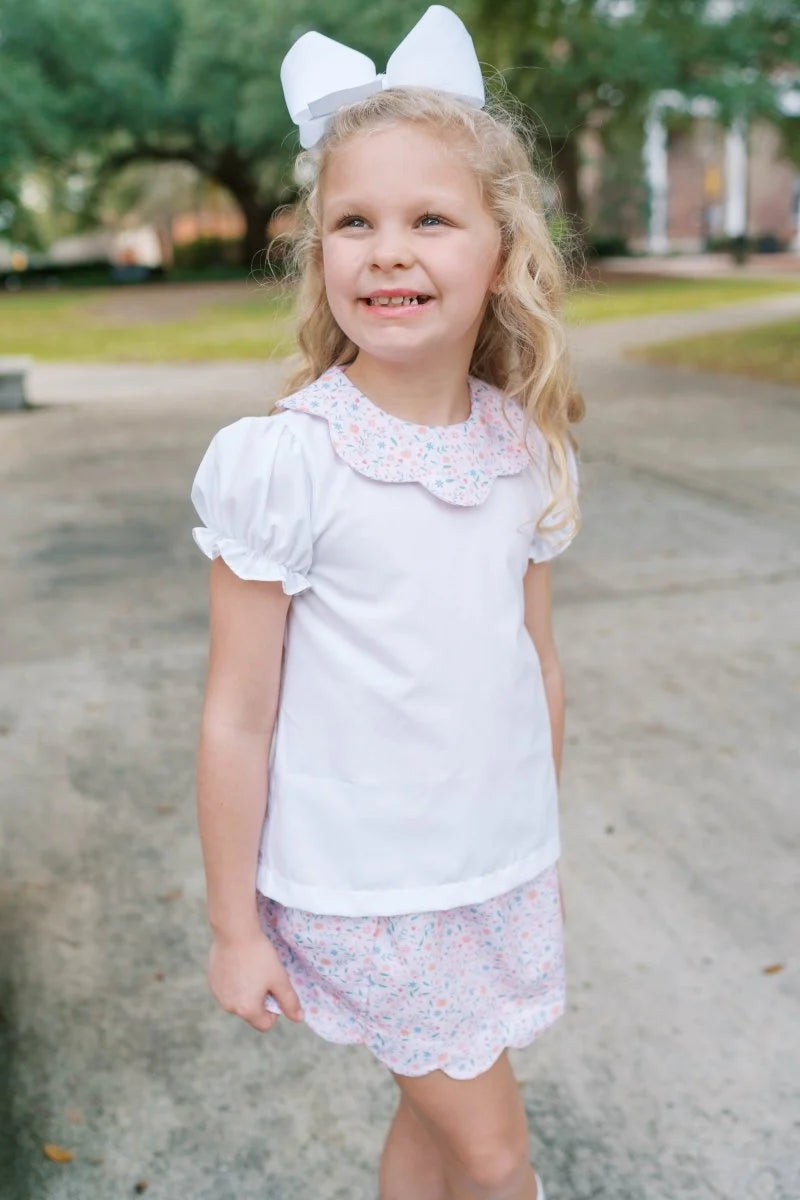 Lullaby Set Susie Scallop Skirt- Pumpkin Grove Floral