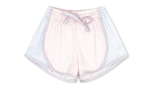 Set Athletics Elise Short- Cotton Candy Pink, Blue and Purple Ministripe