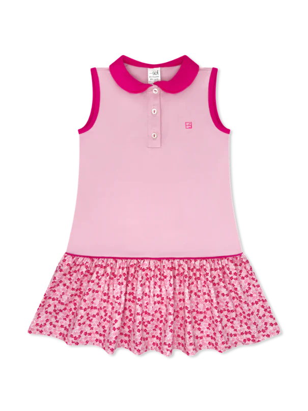 Set Athletics Darla Drop Waist Dress - Pink Petals