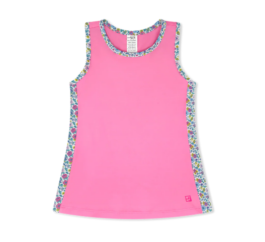 Set Athletics Drew Tank- Whimsy Wildflower and Flamingo Pink