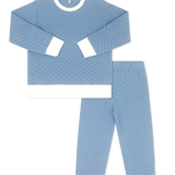 Lullaby Set Harris Quilted Playsuit- Baylor Blue
