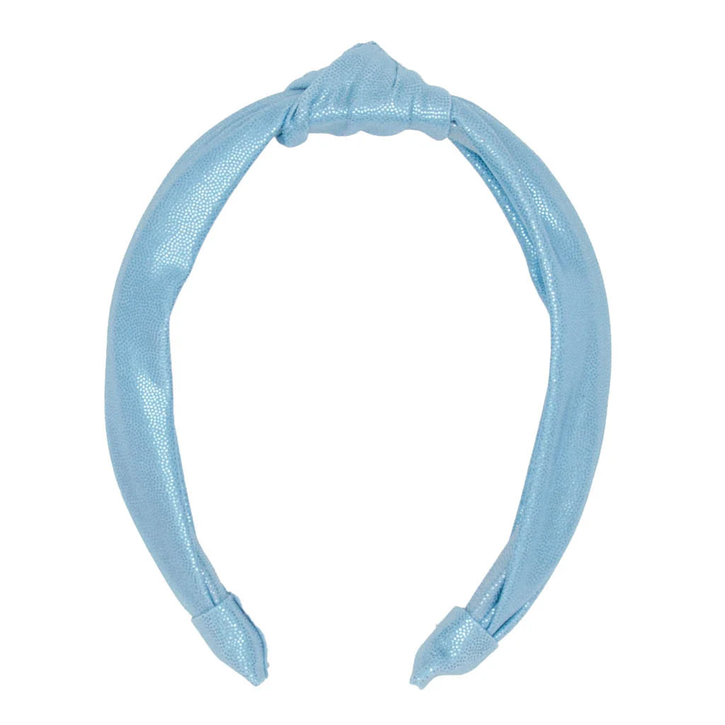 Top Knot Headband - Light Blue Shimmer