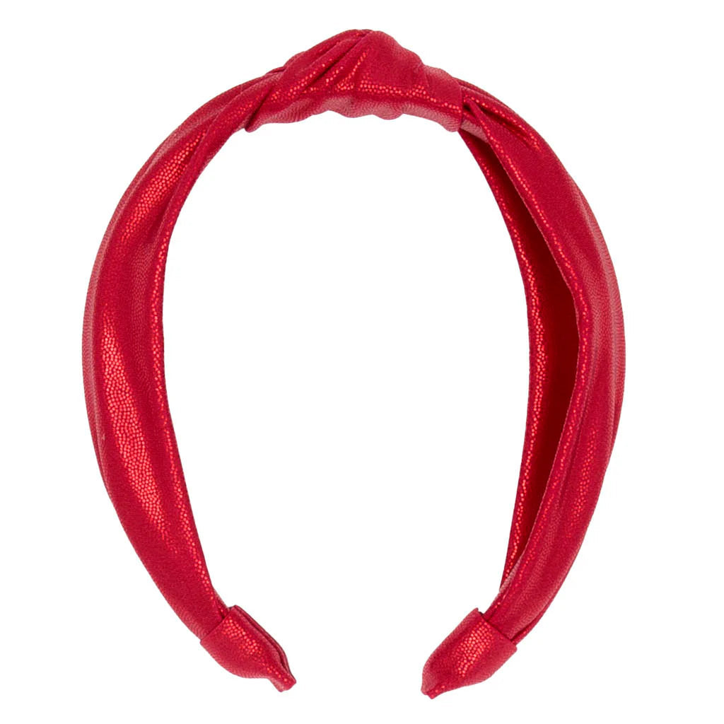 Azarhia Top Knot Headband - Red Shimmer