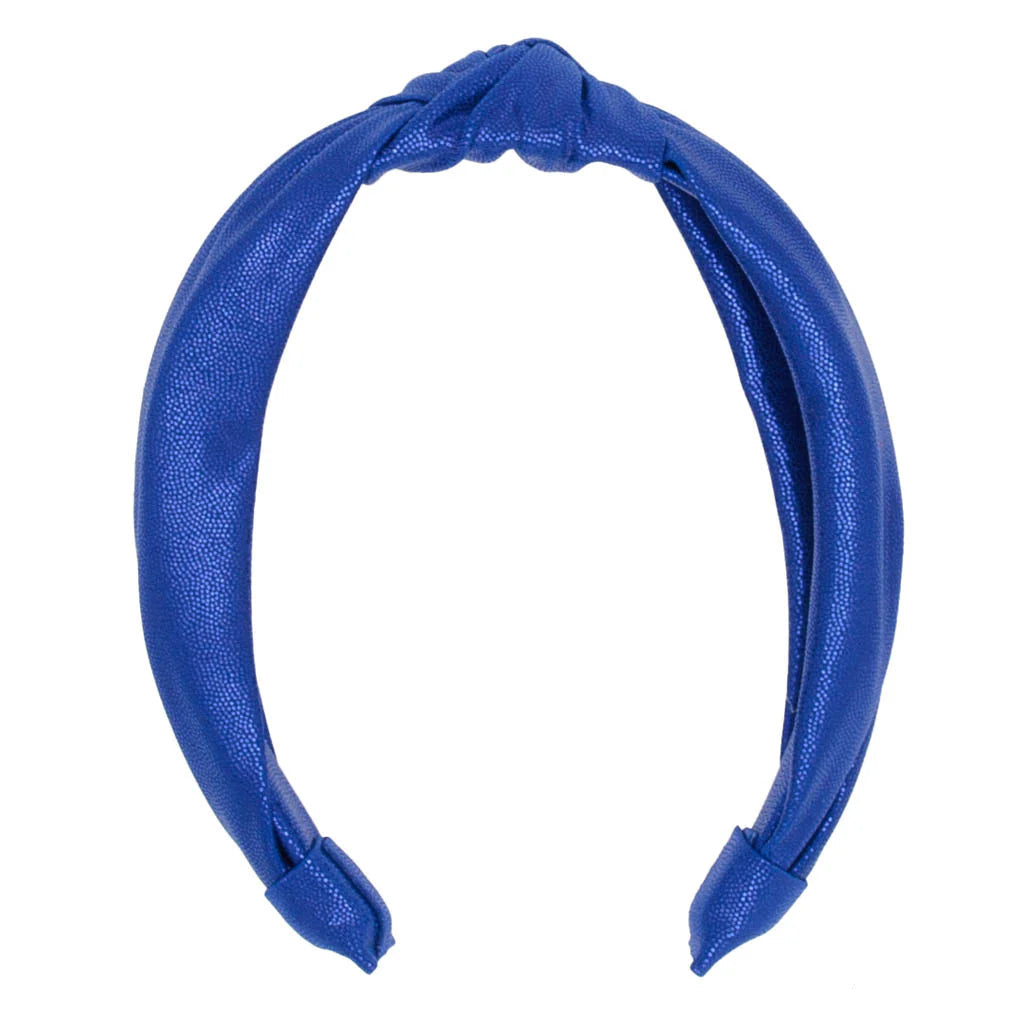 Azarhia Top Knot Headband - Royal Blue Shimmer