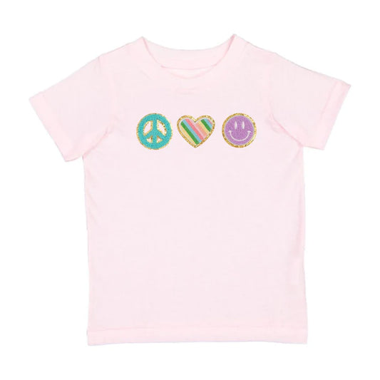 Sweet Wink Peace, Love, Smile Patch T-Shirt- Ballet