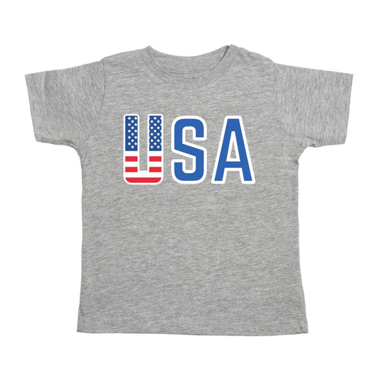 Sweet Wink USA Flag T-Shirt- Gray