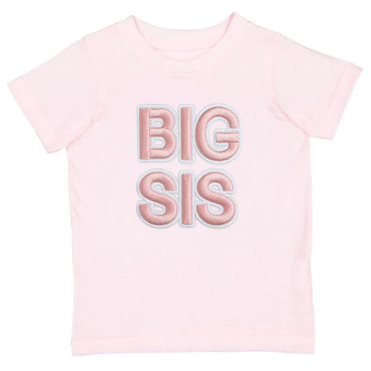 Sweet Wink Big Sis Embroidered Patch Short Sleeve T-Shirt- Ballet