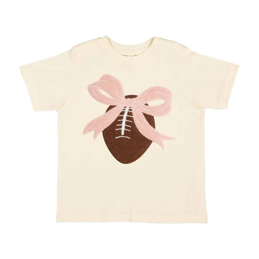 Sweet Wink Coquette Football Patch Short Sleeve T-Shirt - Natural