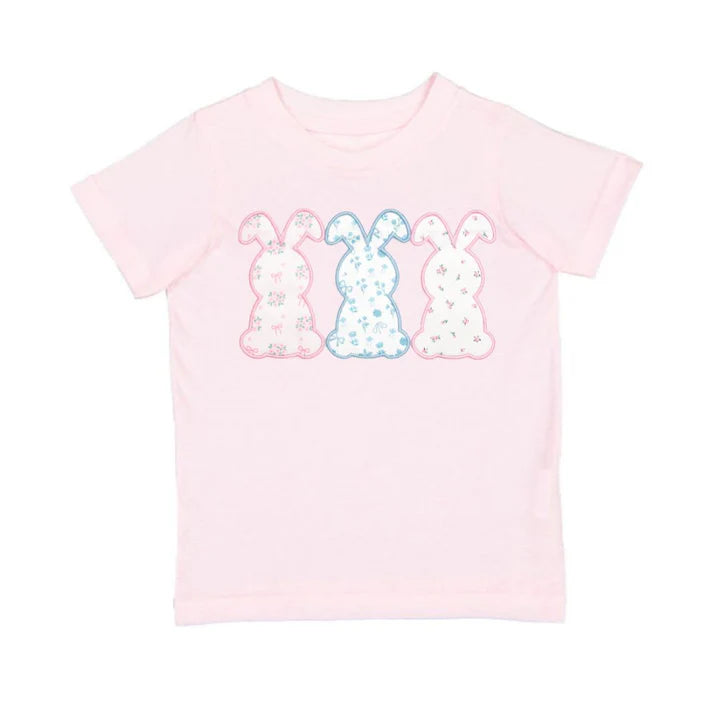 Sweet Wink Floral Bunny Patch Easter Short Sleeve T-Shirt - Ballet