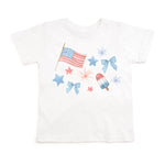 Sweet Wink Patriotic Watercolor Short Sleeve T-Shirt - White