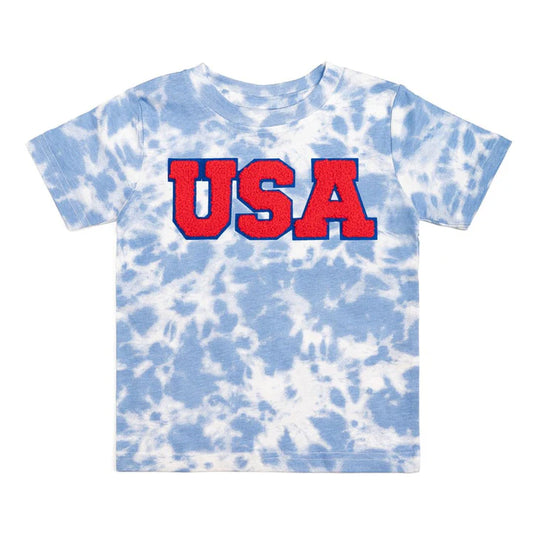 Sweet Wink USA Patch T-Shirt- Sky Tie Dye