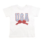 Sweet Wink USA Stars and Bow Patch Short Sleeve T-Shirt - White