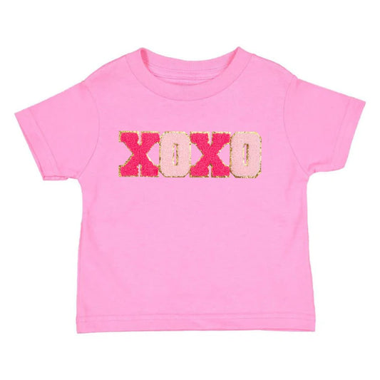 Sweet Wink XOXO Patch Short Sleeve T-Shirt- Raspberry
