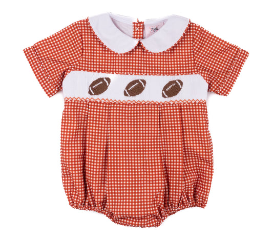 Shop Teeta Burnt Orange Gingham Football Bubble
