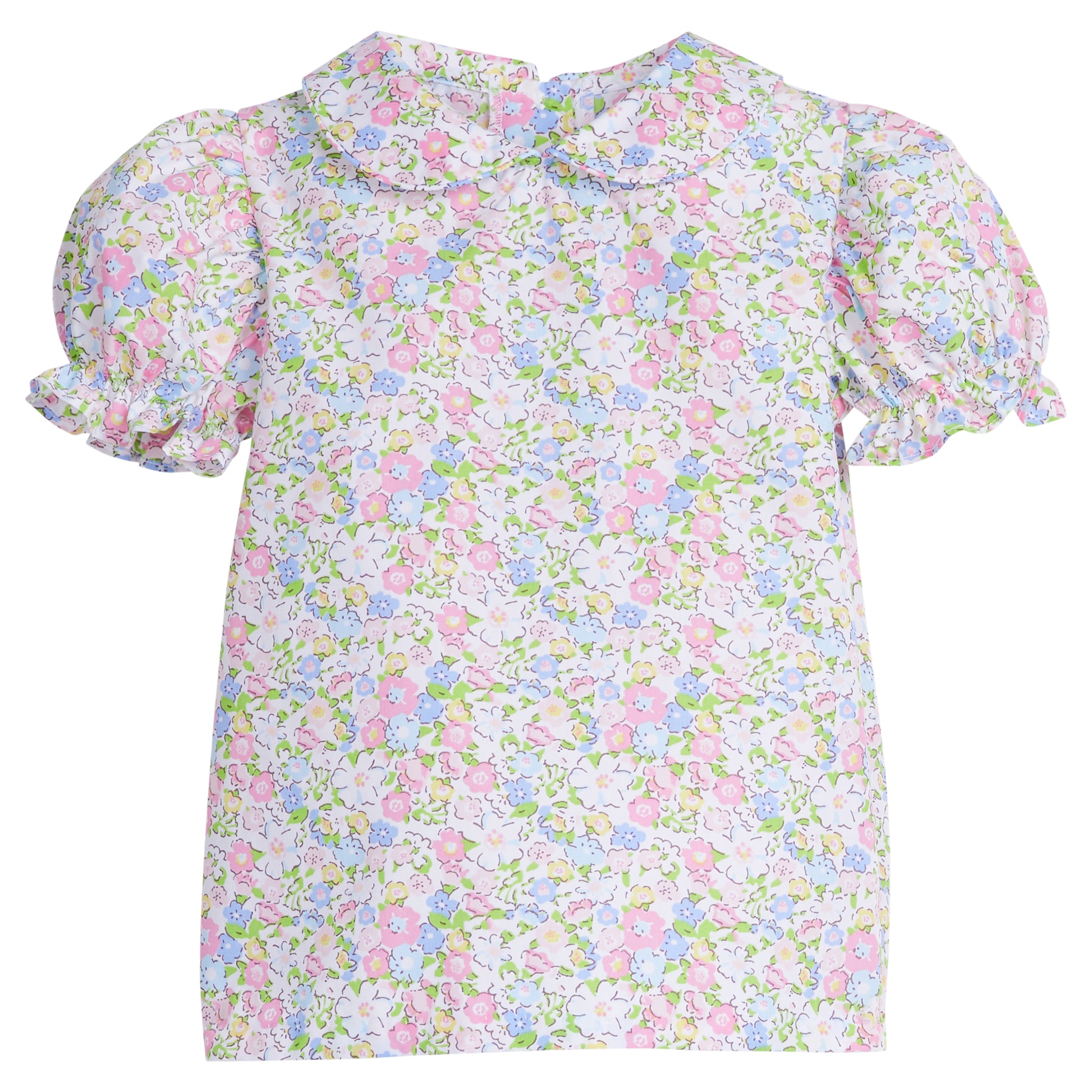 Little English Short Sleeve Peter Pan Blouse- Cheekwood Floral