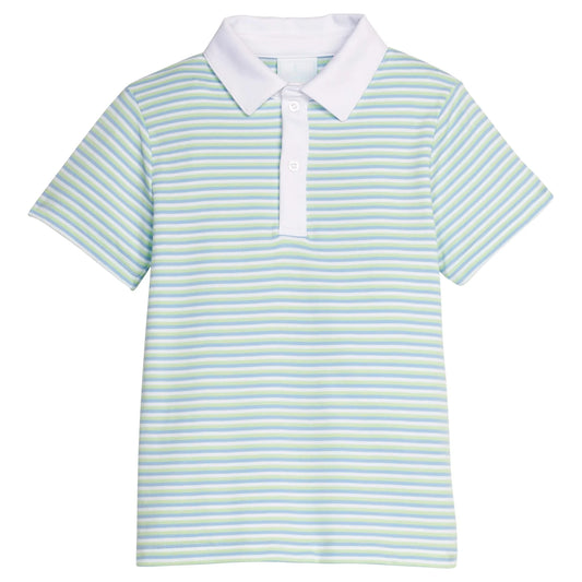 Short Sleeve Solid Polo - Greenview Stripe