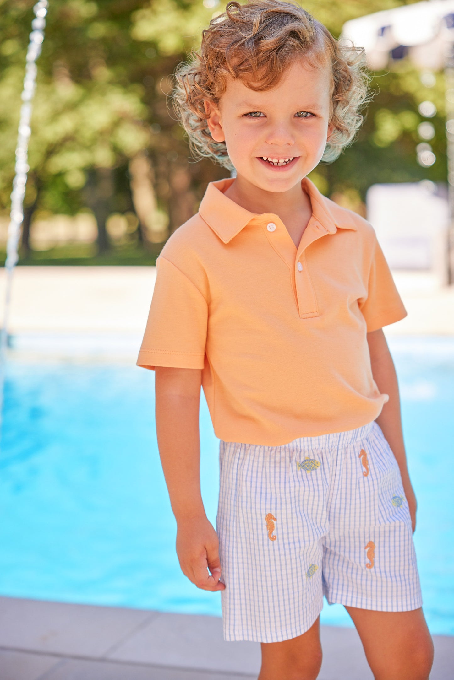 Little English Short Sleeve Polo - Melon