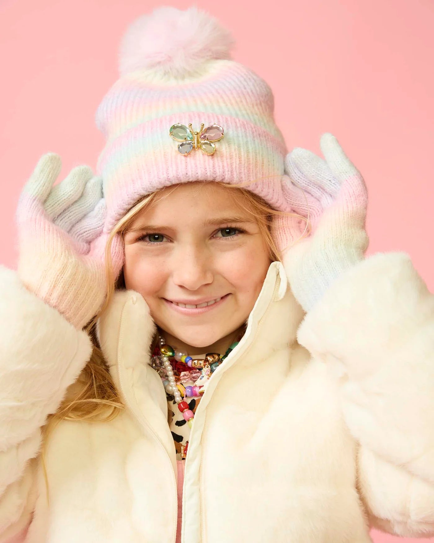 Super Smalls Pastel Rainbow Beanie