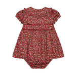 La Coqueta Burgundy Floral Silvana Baby Girl Hand-Smocked Set