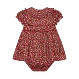 La Coqueta Burgundy Floral Silvana Baby Girl Hand-Smocked Set