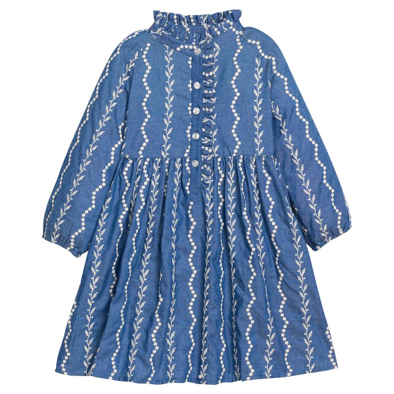 BISBY Amelia Dress- Chamonix Chambray Embroidery