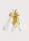 Sleeveless Ivory Flower Girl Dress with Green Silk Sash