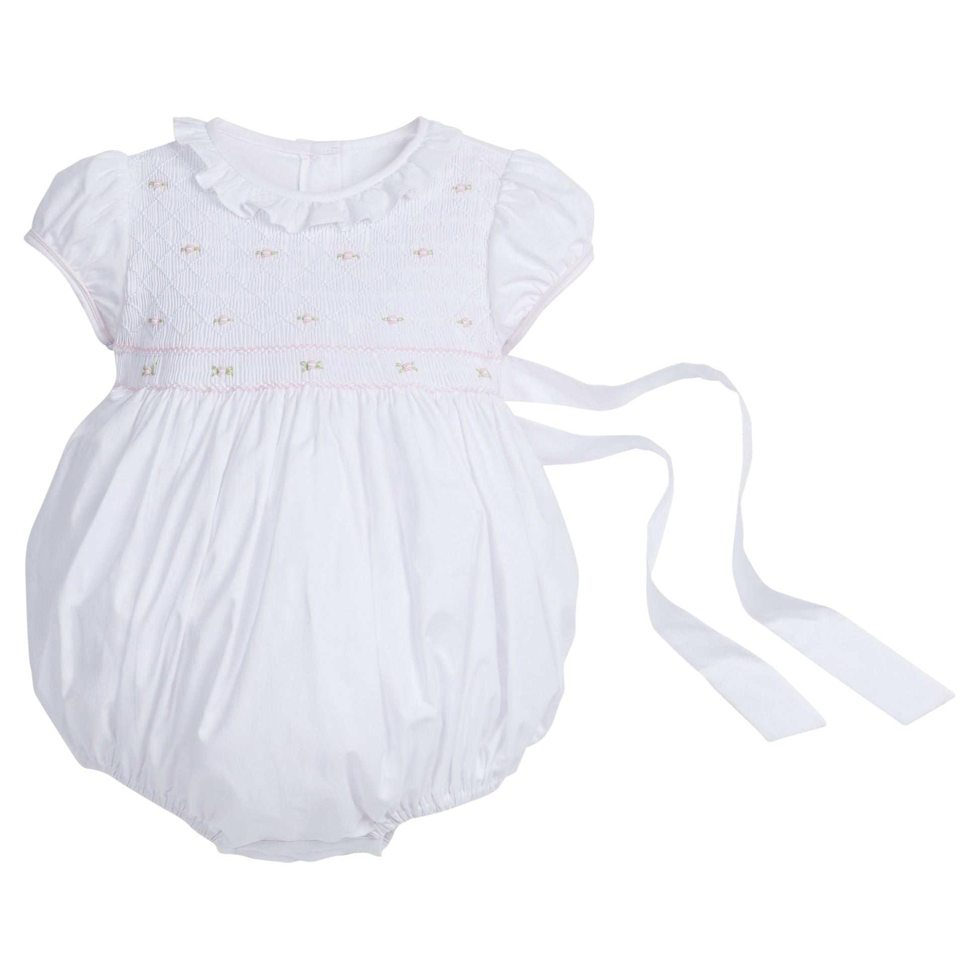 Little English Smocked Claiborne Bubble- Rosebuds