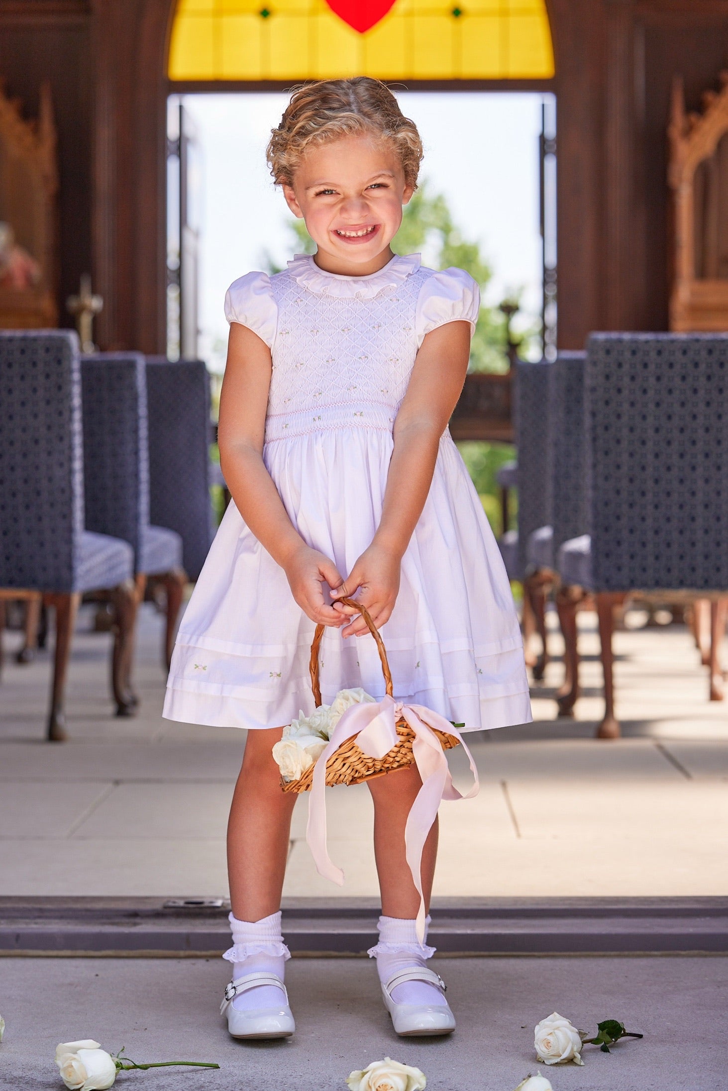 Little English Smocked Claiborne Dress- Rosebuds