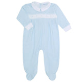 Nellapima Blue Gingham Smocked Footie