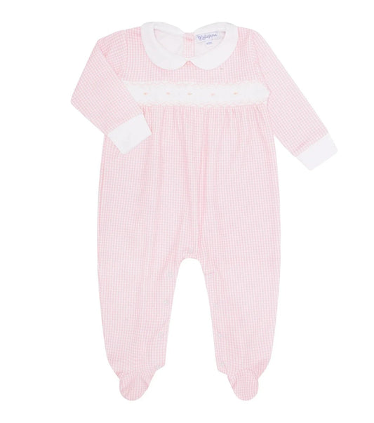 Nellapima Pink Gingham Smocked Footie