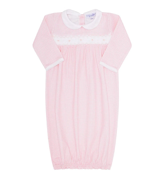 Nellapima Pink Gingham Smocked Gown
