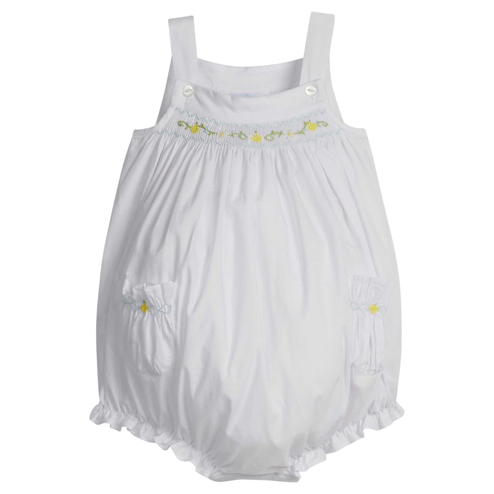 Little English Smocked Nora Bubble- Lemons