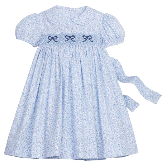 Little English Smocked Peter Pan Dress- Blue Vinings