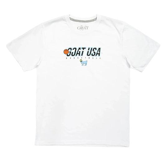 GOAT USA Showtime Basketball T-Shirt- White