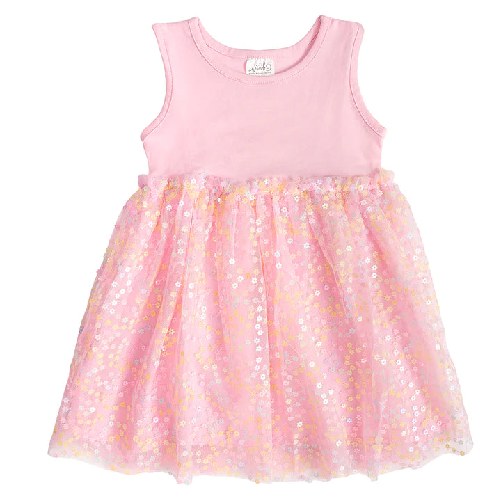 Sweet Wink Pink Confetti Flower Tank Tutu Dress