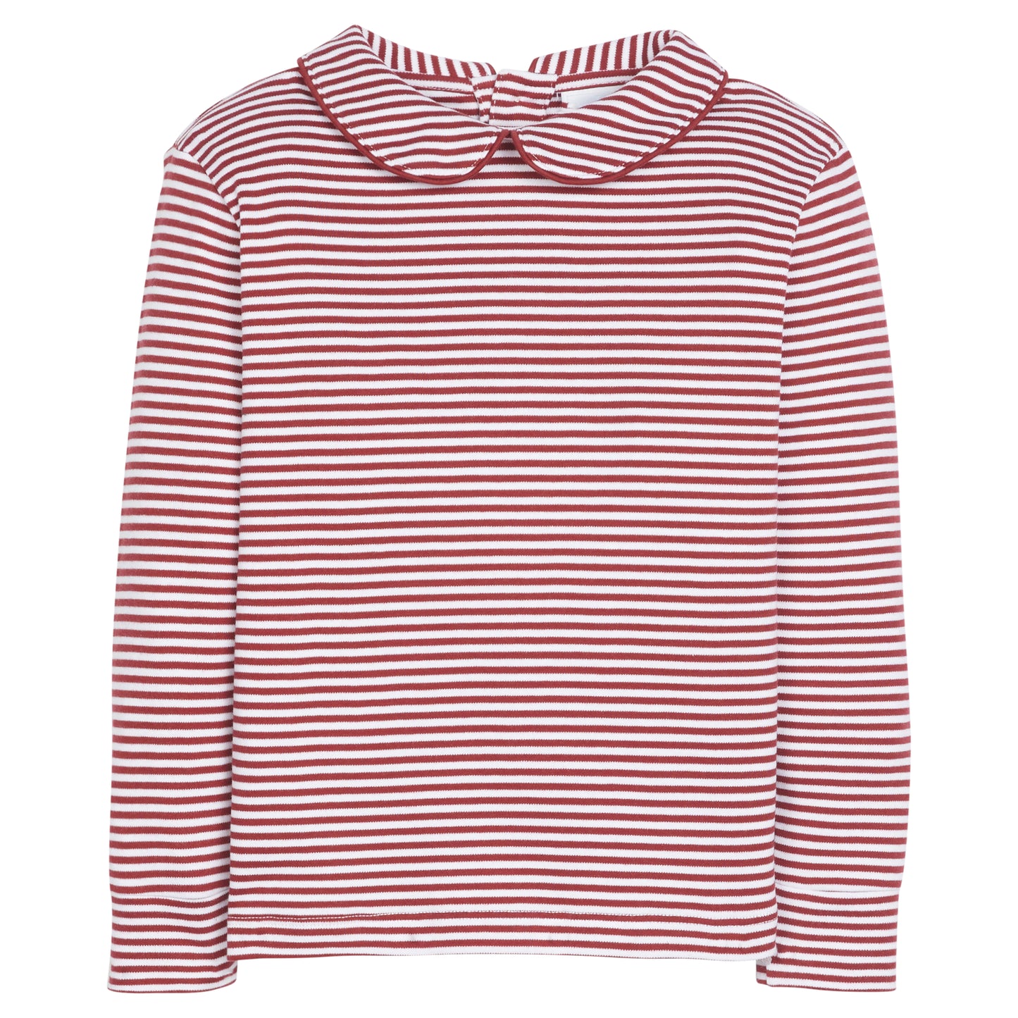 Little English Striped Peter Pan Shirt - Maroon