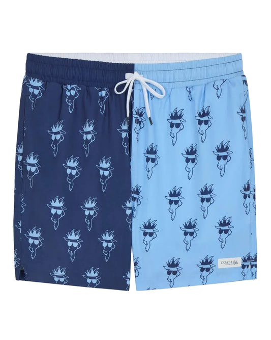 GOAT USA Navy Printed Bathing Suit
