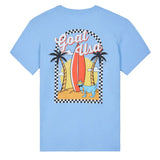 GOAT USA Surf and Palm T-Shirt - Carolina Blue