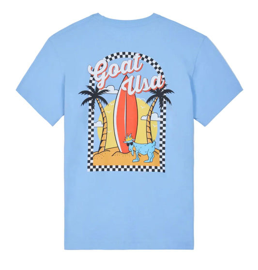 GOAT USA Surf and Palm T-Shirt - Carolina Blue