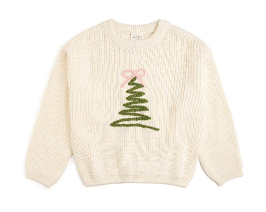 Sweet Wink Coquette Christmas Tree Knit Sweater
