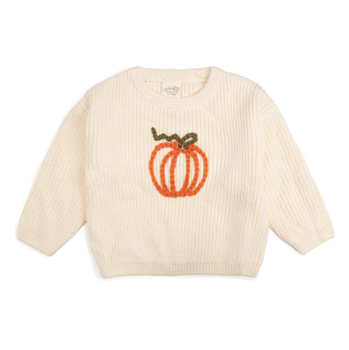 Sweet Wink Pumpkin Yarn Knit Sweater