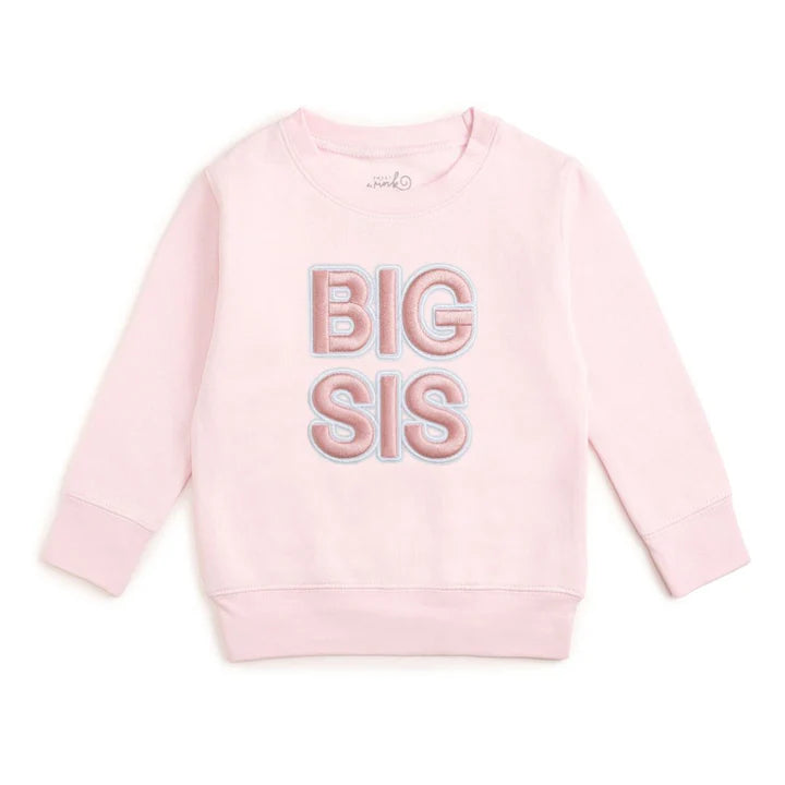 Sweet Wink Big Sis Embroidered Patch Sweatshirt- Ballet